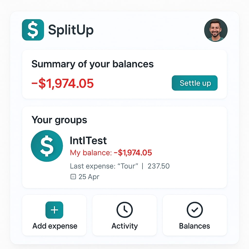 SplitUp - Expense Sharing App